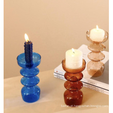 Candelador de velas de vidro de cor de cor de cor de cor de cor personalizada